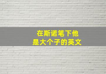 在斯诺笔下他是大个子的英文