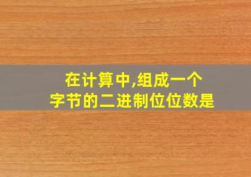 在计算中,组成一个字节的二进制位位数是