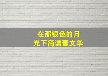 在那银色的月光下简谱董文华