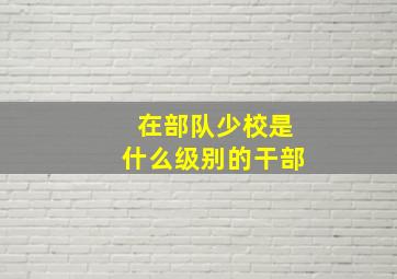 在部队少校是什么级别的干部