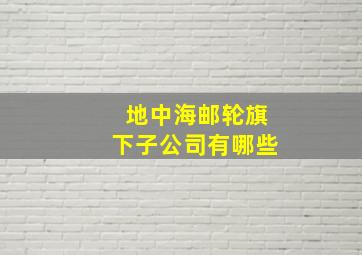 地中海邮轮旗下子公司有哪些