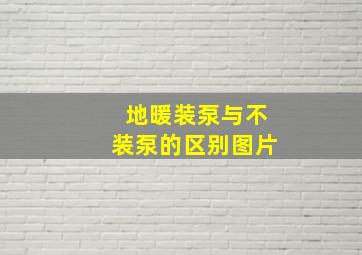 地暖装泵与不装泵的区别图片