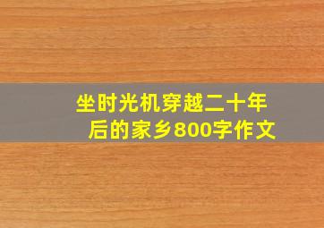 坐时光机穿越二十年后的家乡800字作文