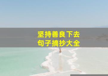 坚持善良下去句子摘抄大全