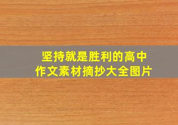 坚持就是胜利的高中作文素材摘抄大全图片