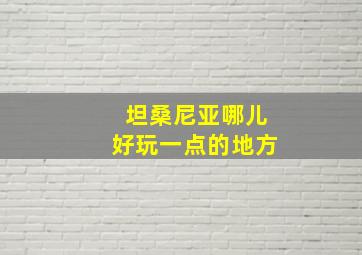 坦桑尼亚哪儿好玩一点的地方