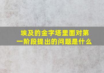 埃及的金字塔里面对第一阶段提出的问题是什么