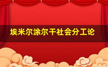 埃米尔涂尔干社会分工论