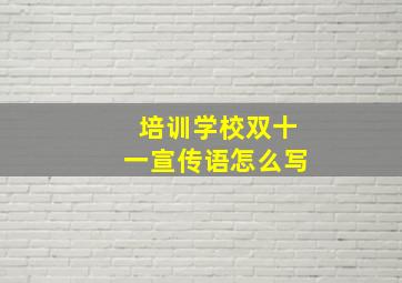 培训学校双十一宣传语怎么写