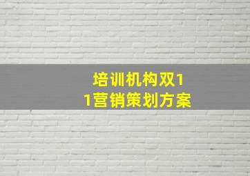 培训机构双11营销策划方案