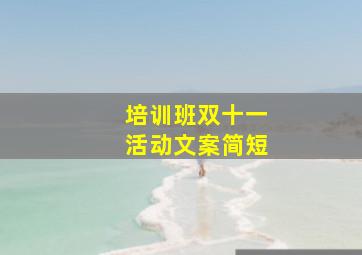 培训班双十一活动文案简短