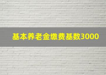 基本养老金缴费基数3000