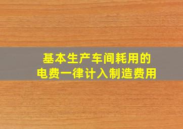 基本生产车间耗用的电费一律计入制造费用