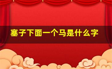 塞子下面一个马是什么字