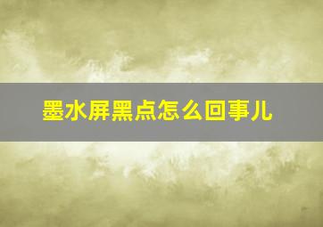 墨水屏黑点怎么回事儿