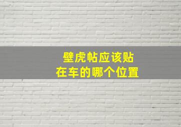 壁虎帖应该贴在车的哪个位置