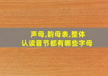 声母,韵母表,整体认读音节都有哪些字母