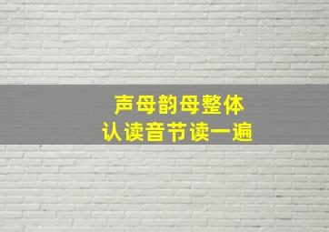 声母韵母整体认读音节读一遍