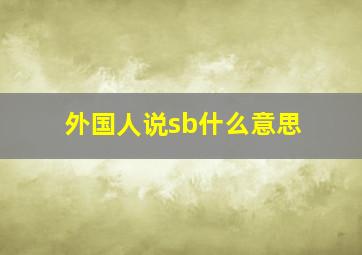 外国人说sb什么意思