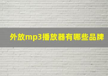 外放mp3播放器有哪些品牌