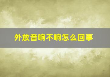 外放音响不响怎么回事