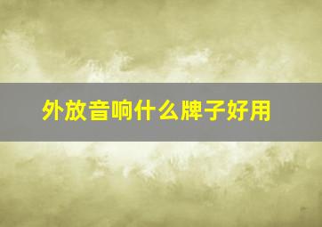 外放音响什么牌子好用