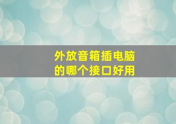 外放音箱插电脑的哪个接口好用