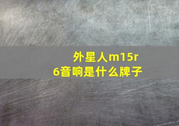 外星人m15r6音响是什么牌子