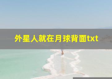 外星人就在月球背面txt