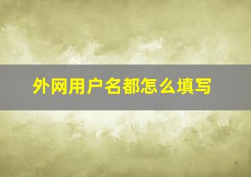 外网用户名都怎么填写