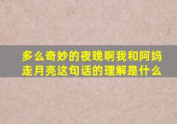 多么奇妙的夜晚啊我和阿妈走月亮这句话的理解是什么