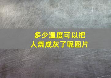 多少温度可以把人烧成灰了呢图片