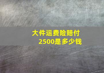 大件运费险赔付2500是多少钱