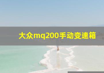 大众mq200手动变速箱