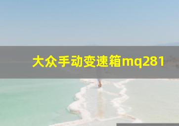 大众手动变速箱mq281