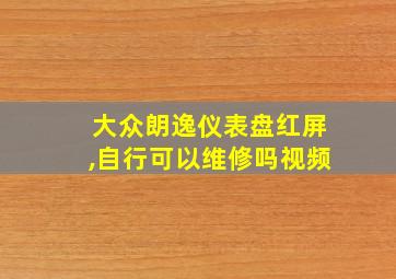 大众朗逸仪表盘红屏,自行可以维修吗视频