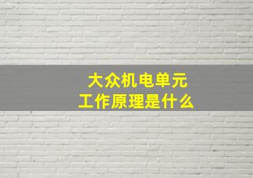 大众机电单元工作原理是什么