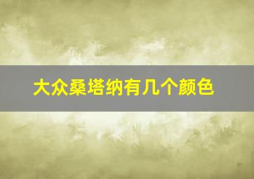 大众桑塔纳有几个颜色