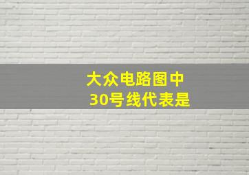 大众电路图中30号线代表是