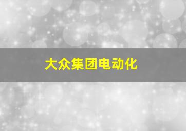 大众集团电动化