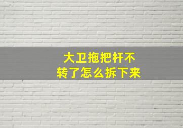 大卫拖把杆不转了怎么拆下来