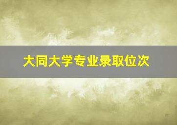 大同大学专业录取位次