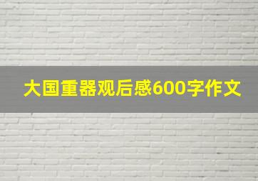 大国重器观后感600字作文