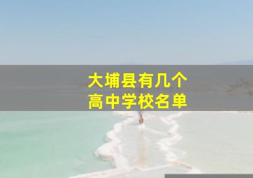 大埔县有几个高中学校名单