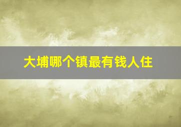 大埔哪个镇最有钱人住