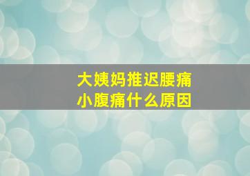 大姨妈推迟腰痛小腹痛什么原因