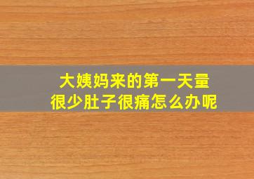 大姨妈来的第一天量很少肚子很痛怎么办呢