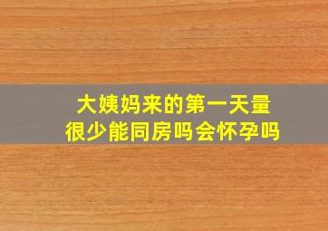 大姨妈来的第一天量很少能同房吗会怀孕吗