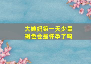 大姨妈第一天少量褐色会是怀孕了吗