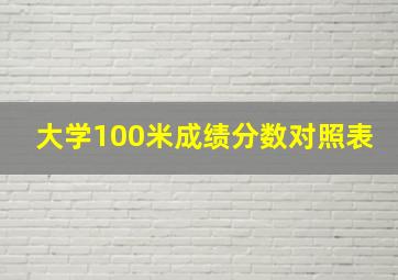 大学100米成绩分数对照表